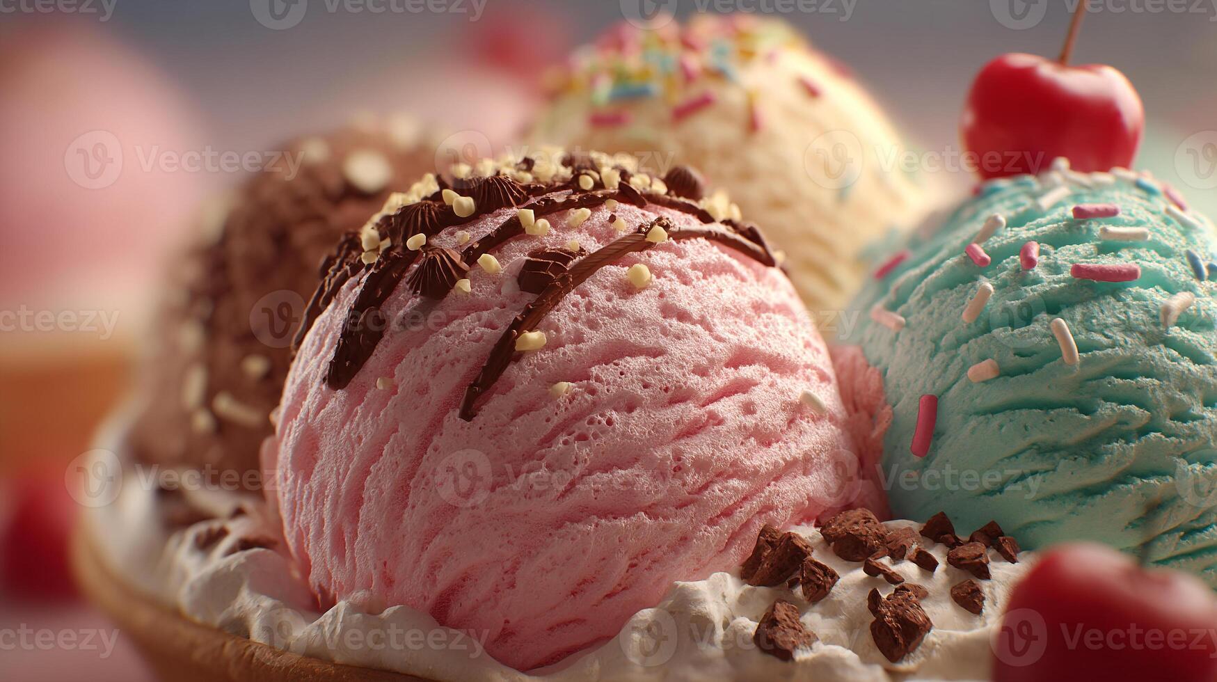 Dessert photo in soft vibrant creamy setting