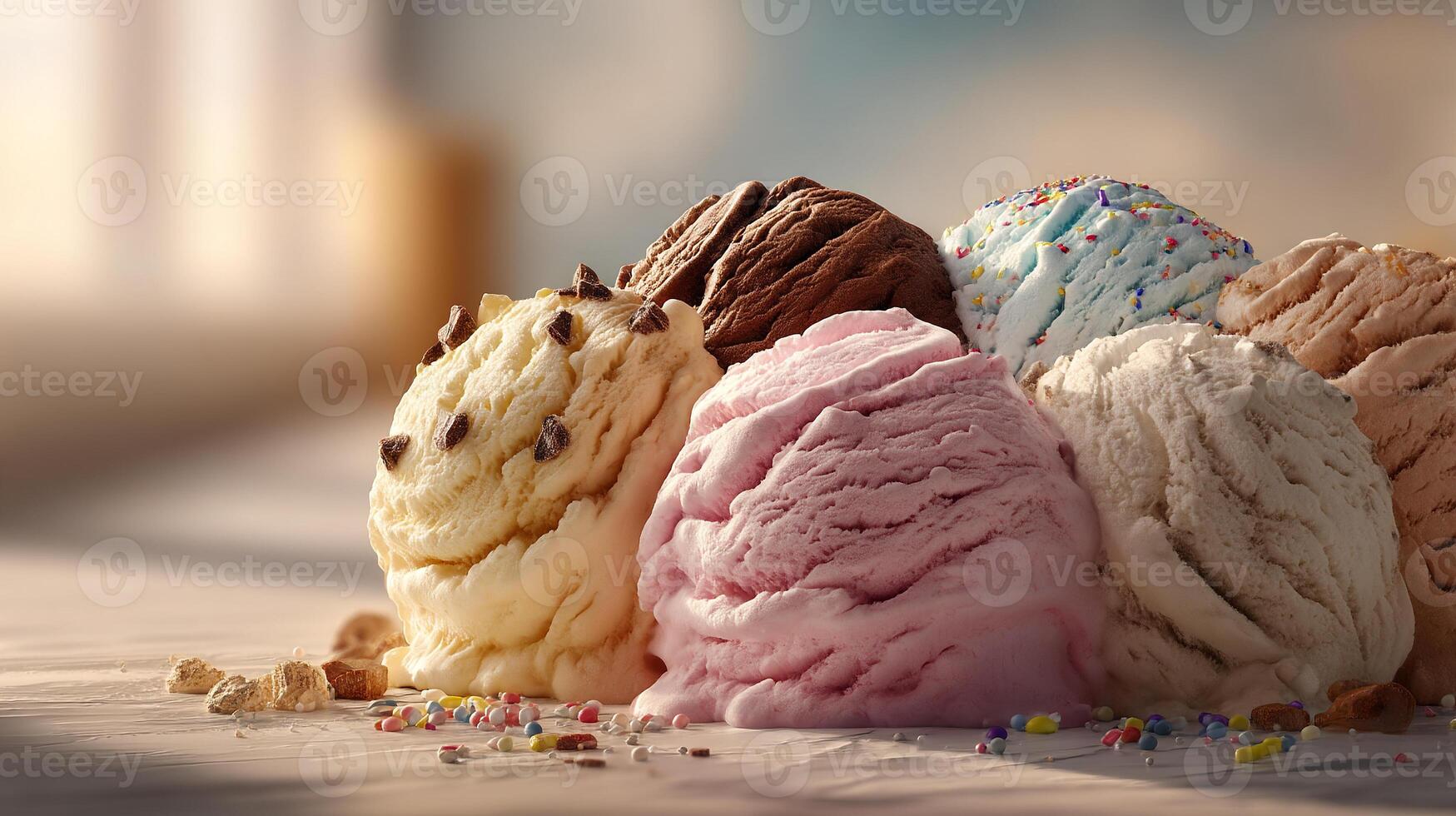 Brightly lit frozen dessert photo with clean texture