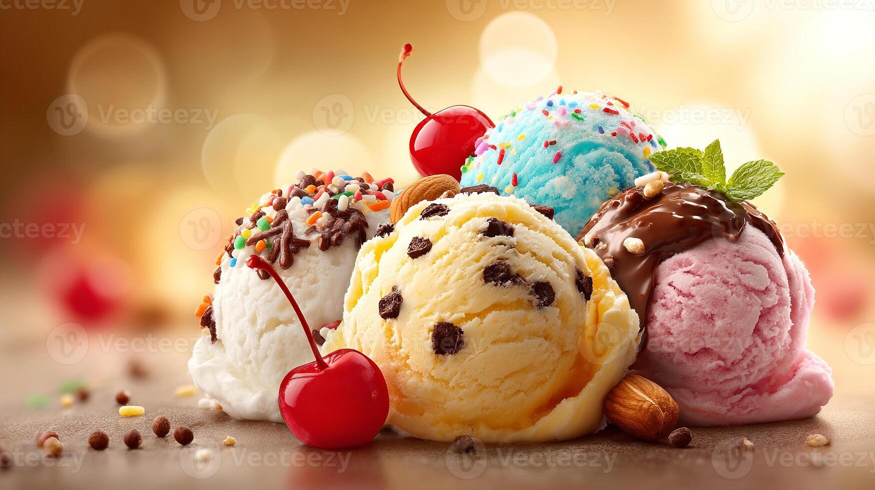 Frozen dessert image photo with smooth color blend