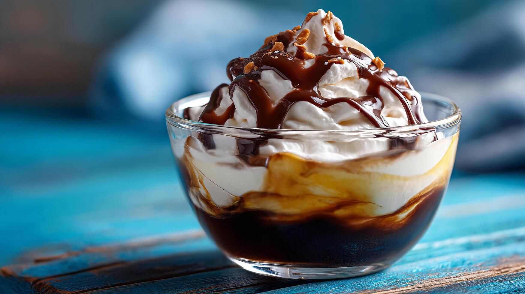 Close up image of realistic dessert photo