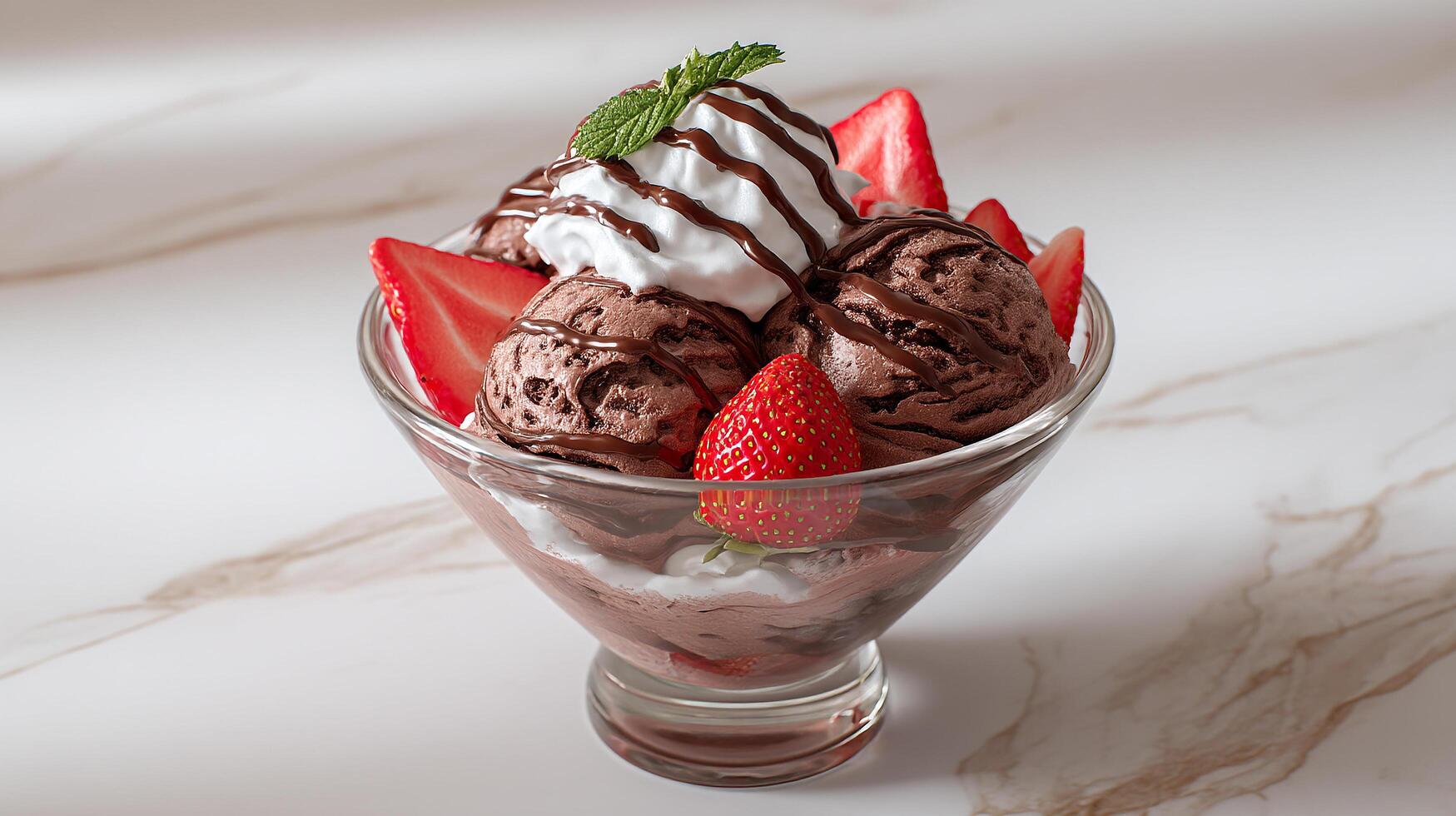 Sharp focus tasty dessert close up photo