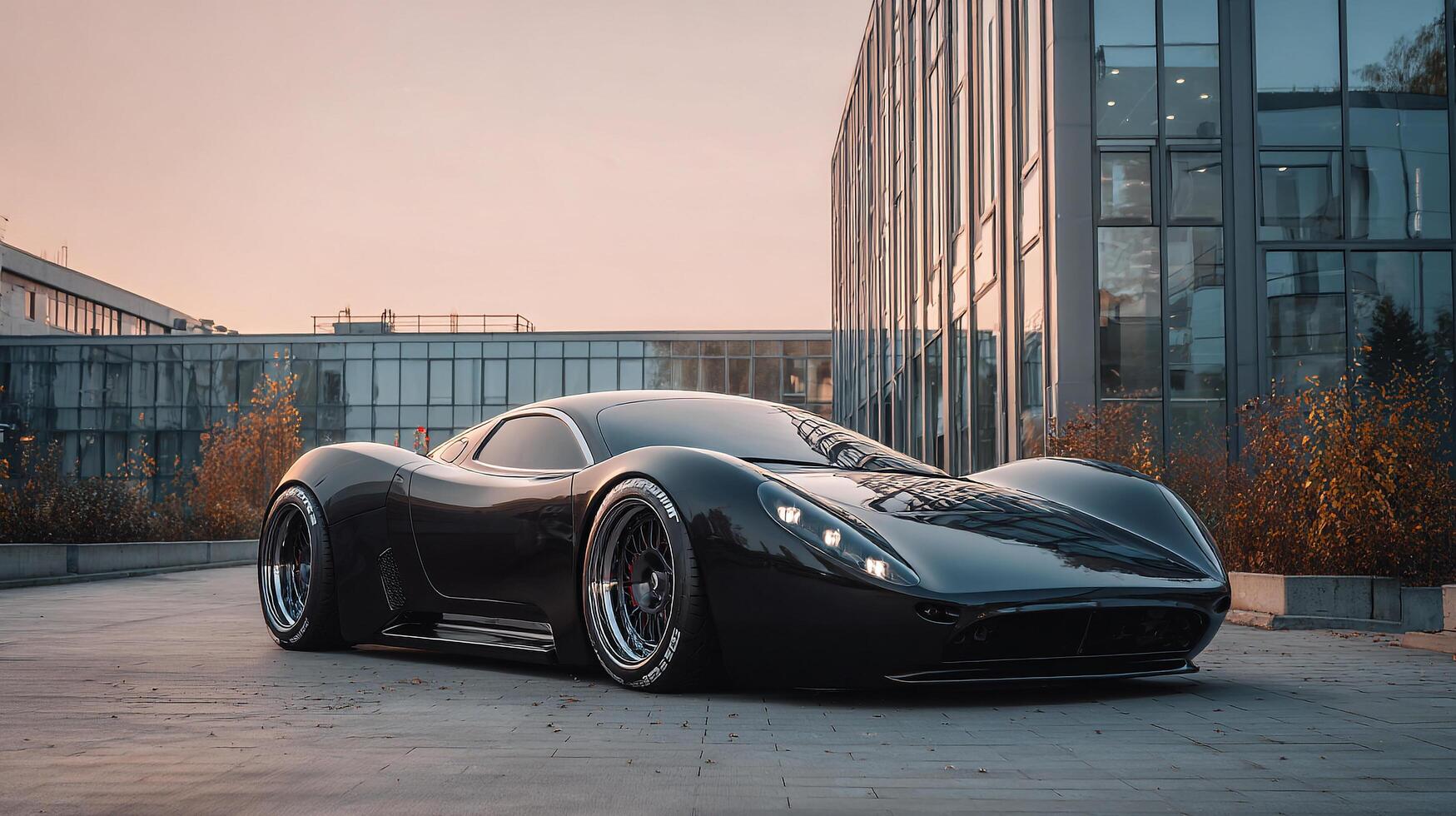 Sleek automotive design under outdoor light photo