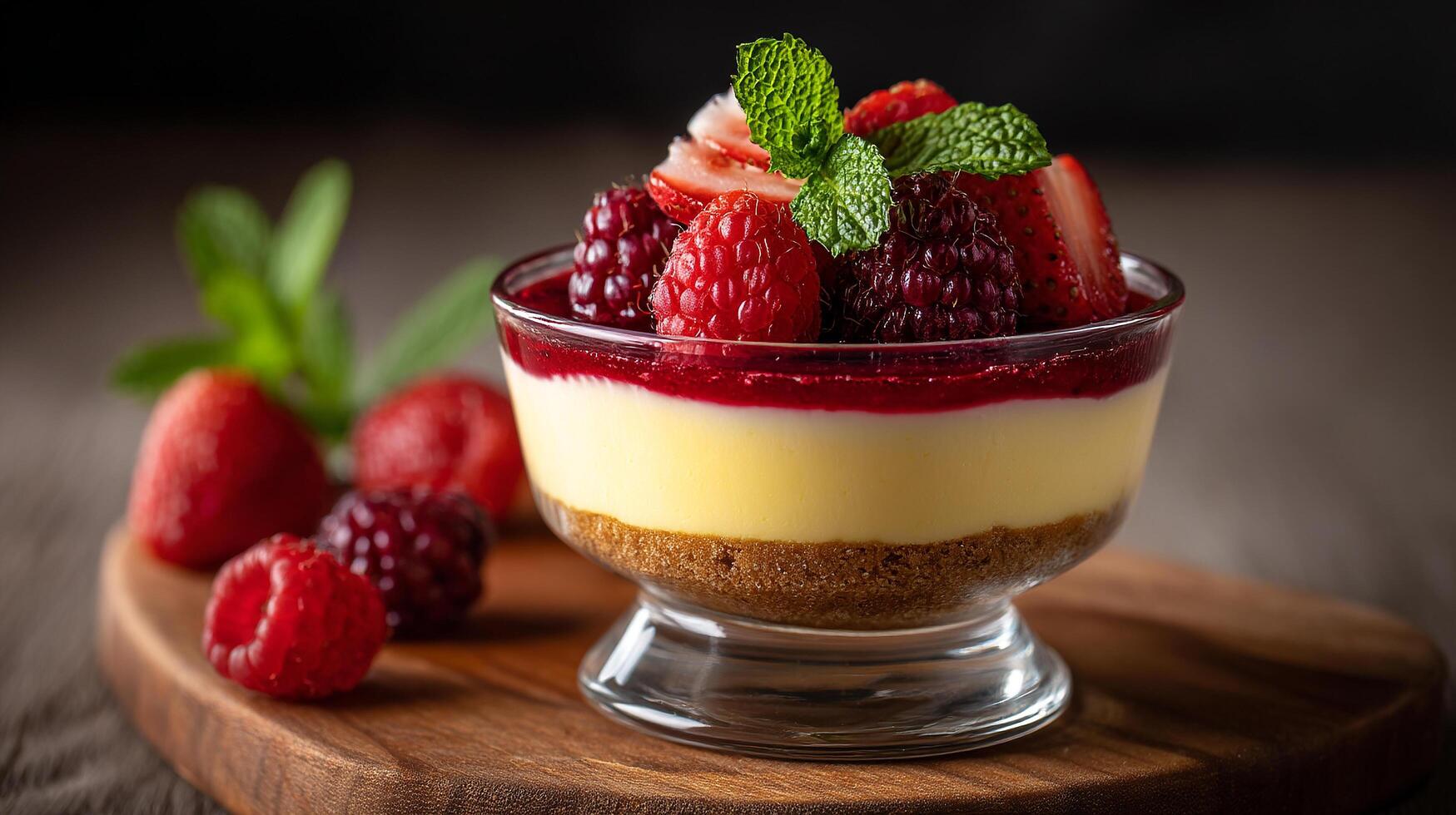 Sharp focused dessert photo with vivid details