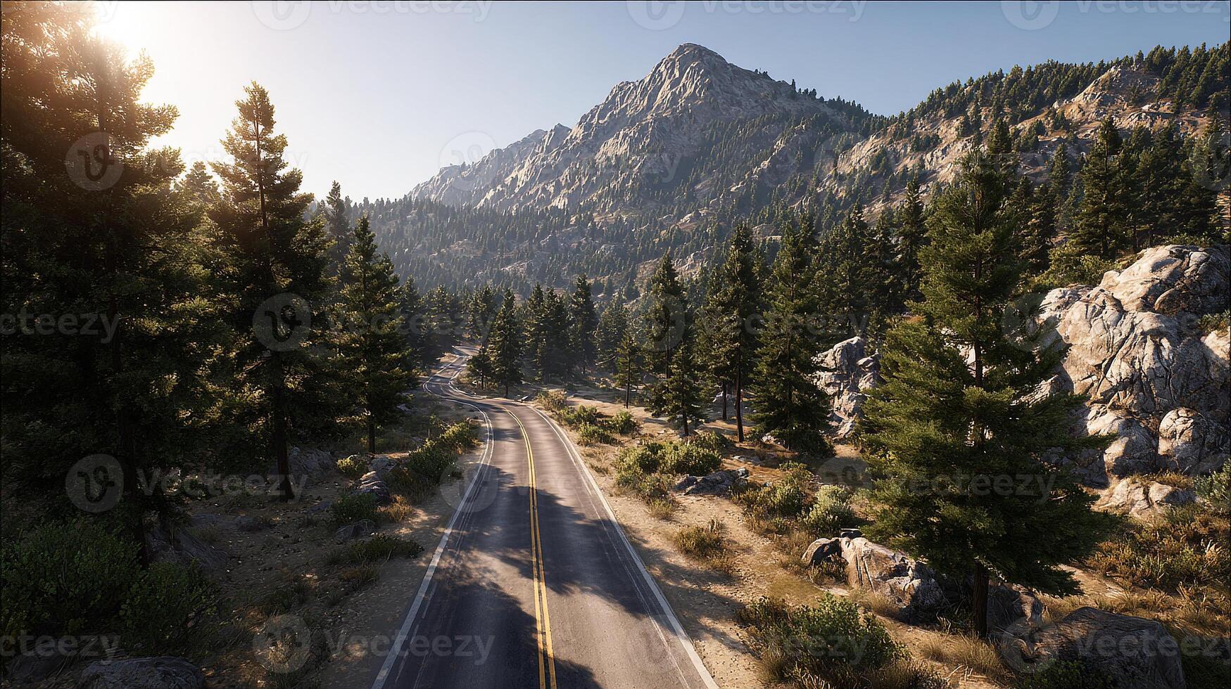 Detailed rural drive through scenic landscape view photo