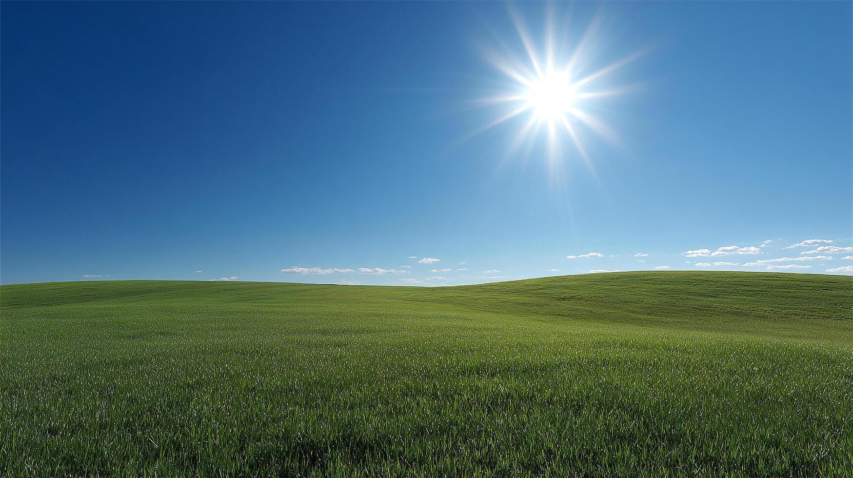 Photorealistic summer scenery with bright sunlight photo