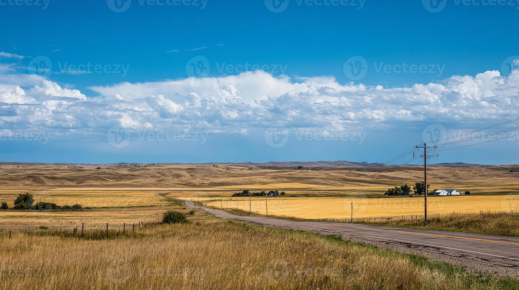 Clear sunny sky above high detail summer meadow photo
