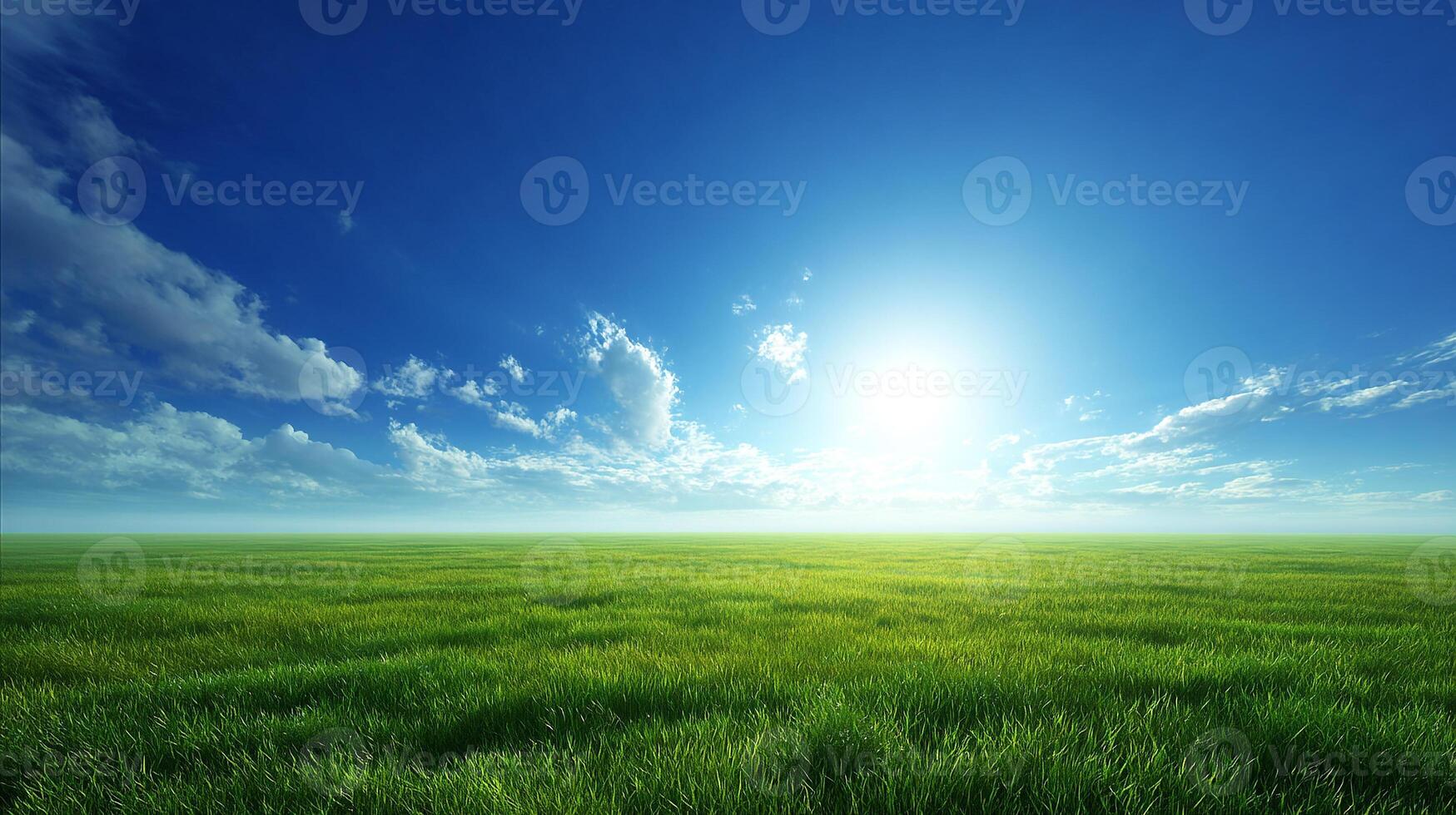 Photorealistic summer meadow with lush greenery photo