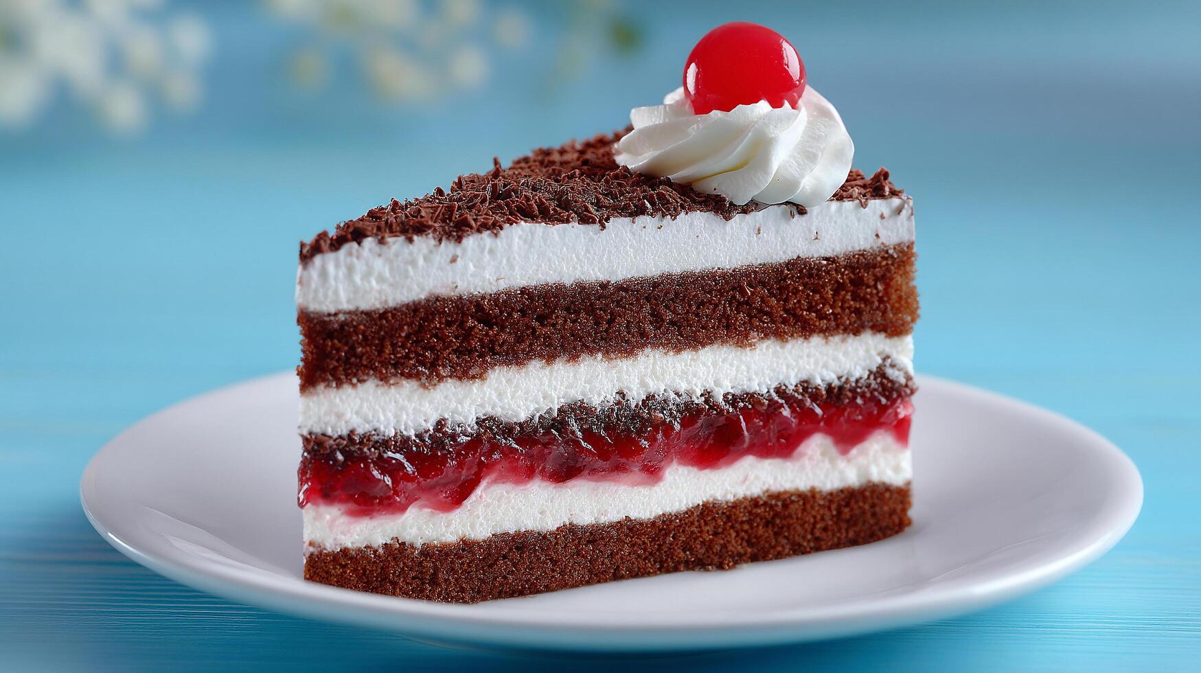 Photorealistic image of sweet slice cake piece photo