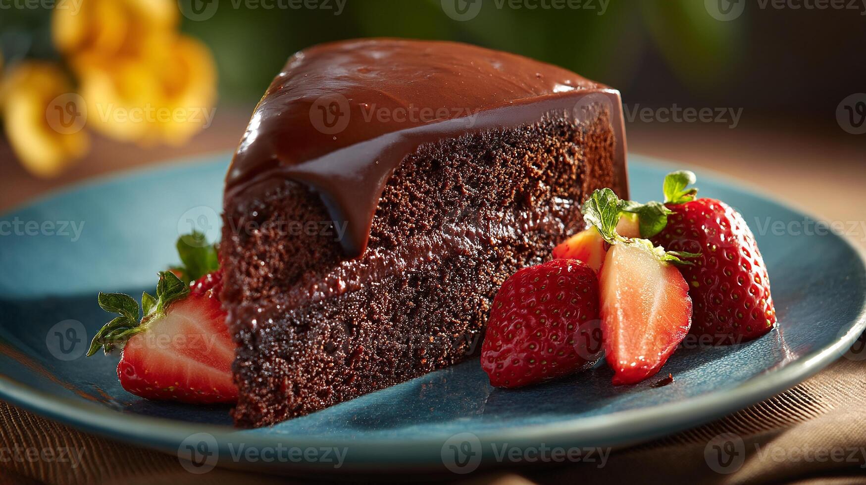 High-resolution closeup photo of tasty slice cake