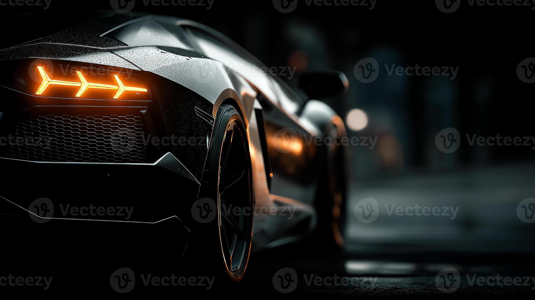 Sleek modern design car in photoreal light photo