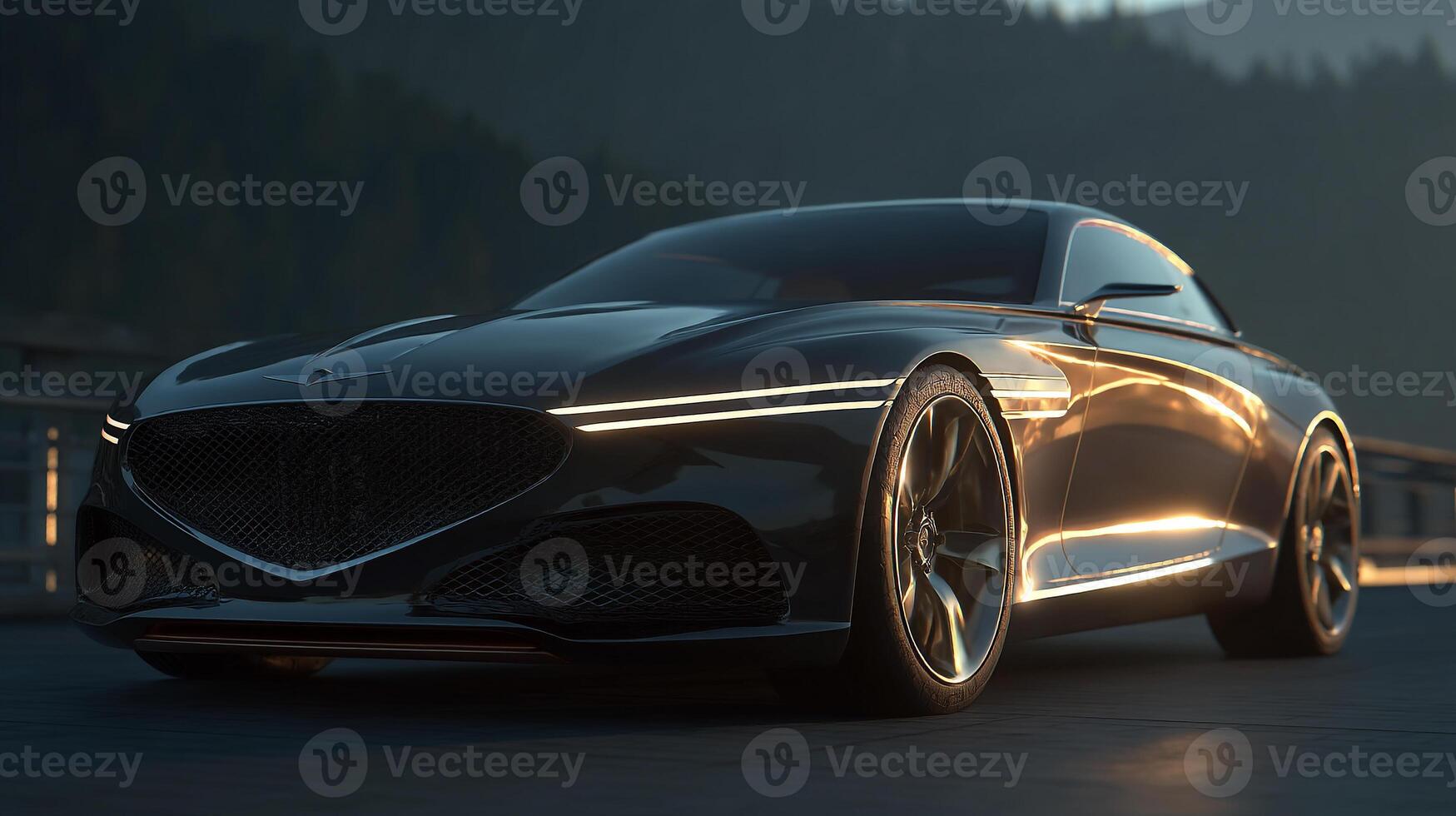 Clean lines of car in soft sunlight photo