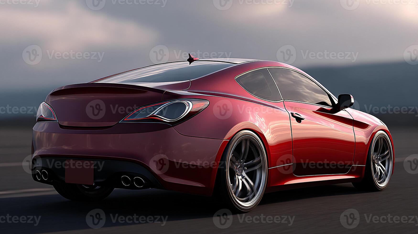 High-gloss car body in open air photo