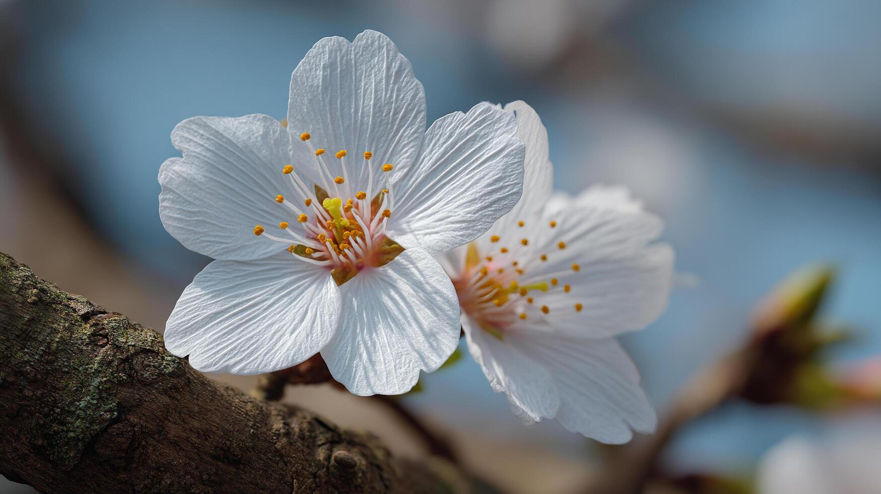 Photo image of flower blooming brightly in fresh spring air