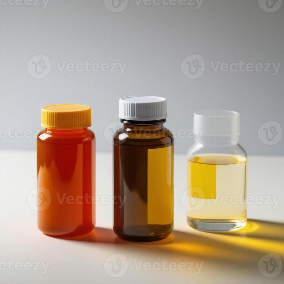 White Cap Bottles with Gradient Light photo