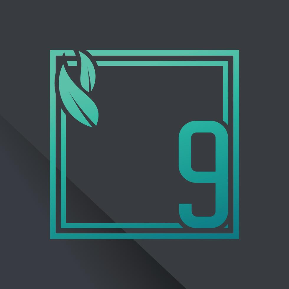 Number logo design vector with nature style