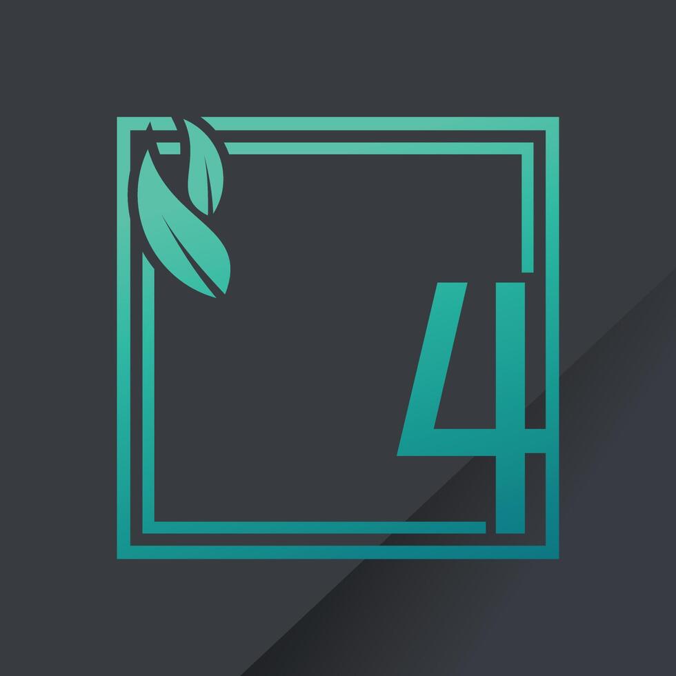 Number logo design vector with nature style