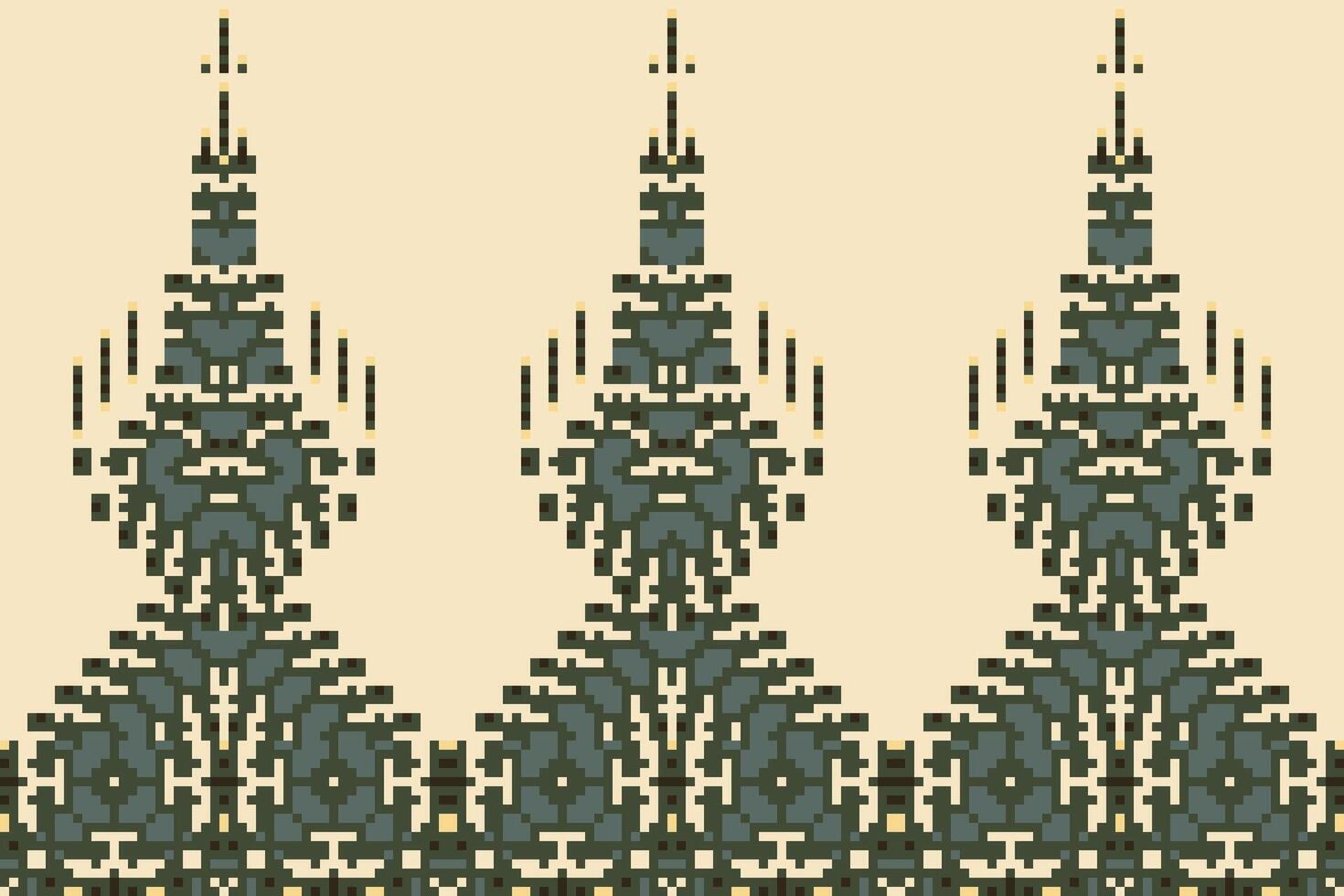 Folklore Islamic Geometric Pattern Stencilfolk Embroidery, Aztec Geometric Ornament Print. Design for Carpet, Wallpaper, Clothing, Wrapping, Fabric vector