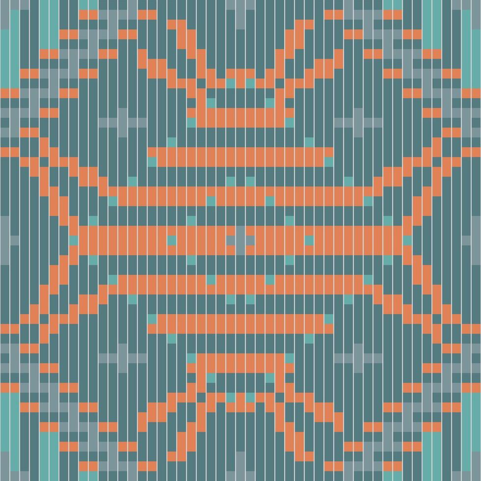Zigzag Ikat Seamless Patternfolk Embroidery, Aztec Geometric Ornament Print. Design for Carpet, Wallpaper, Clothing, Wrapping, Fabric vector