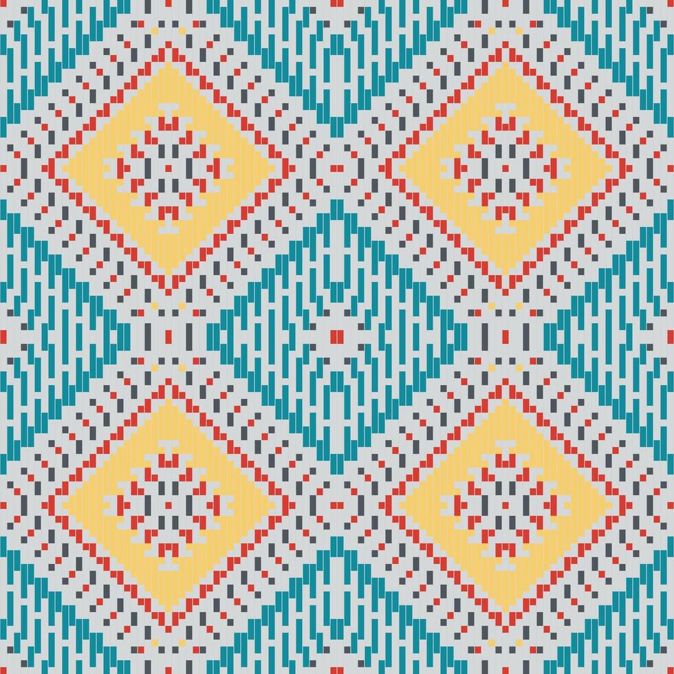 Abstract Ethnic Ethnic Seamless Patternfolk Embroidery, Aztec Geometric Ornament Print. Design for Carpet, Wallpaper, Clothing, Wrapping, Fabric vector