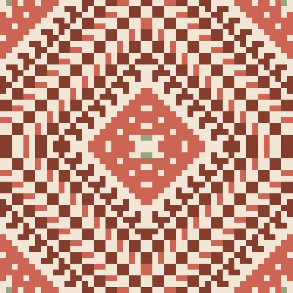 Boho Traditional Ikat Patternfolk Embroidery, Aztec Geometric Ornament Print. Design for Carpet, Wallpaper, Clothing, Wrapping, Fabric vector