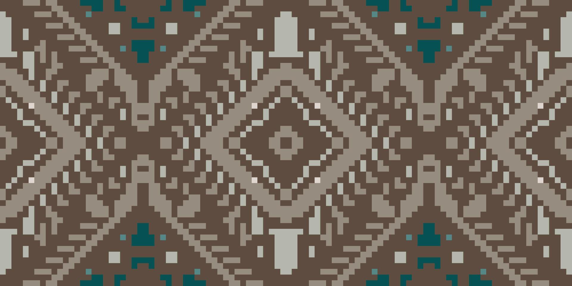 Pixel Art Abstract Geometric Ethnic Pattern Designfolk Embroidery, Aztec Geometric Ornament Print. Design for Carpet, Wallpaper, Clothing, Wrapping, Fabric vector