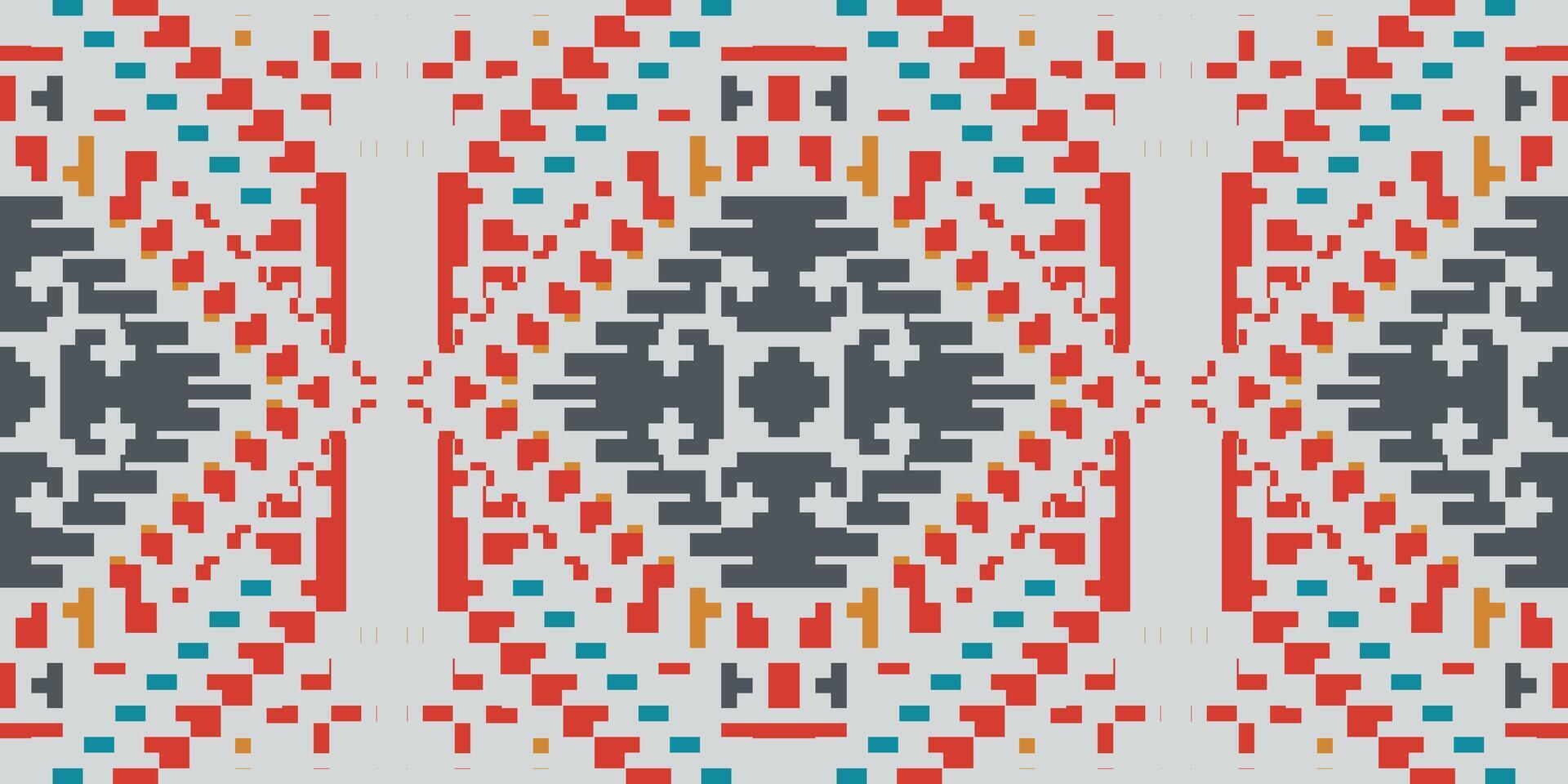 Endless Geometrical Pattern Designfolk Embroidery, Aztec Geometric Ornament Print. Design for Carpet, Wallpaper, Clothing, Wrapping, Fabric vector