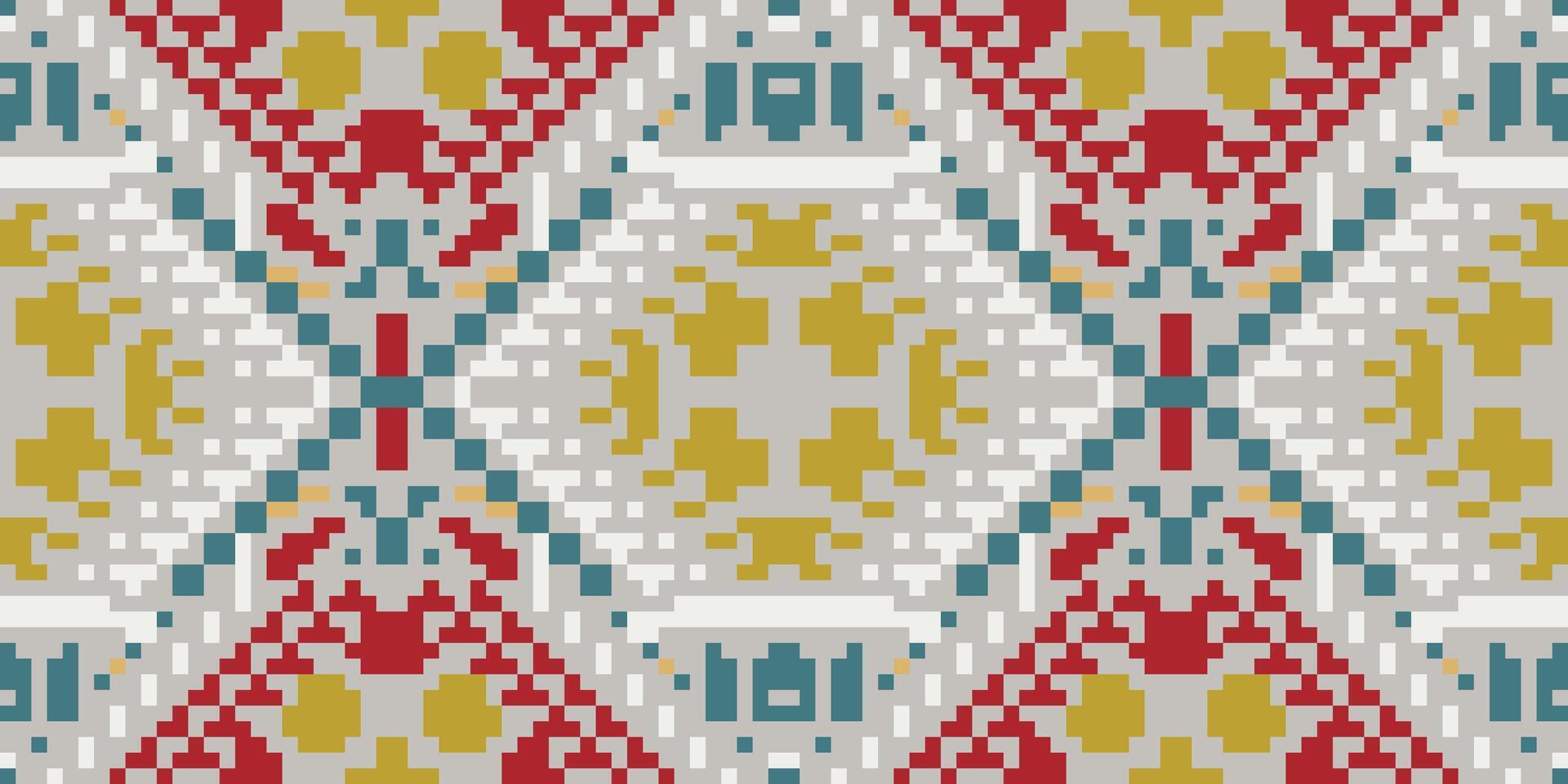 Native Ikat Design Pattern Drawingfolk Embroidery, Aztec Geometric Ornament Print. Design for Carpet, Wallpaper, Clothing, Wrapping, Fabric vector
