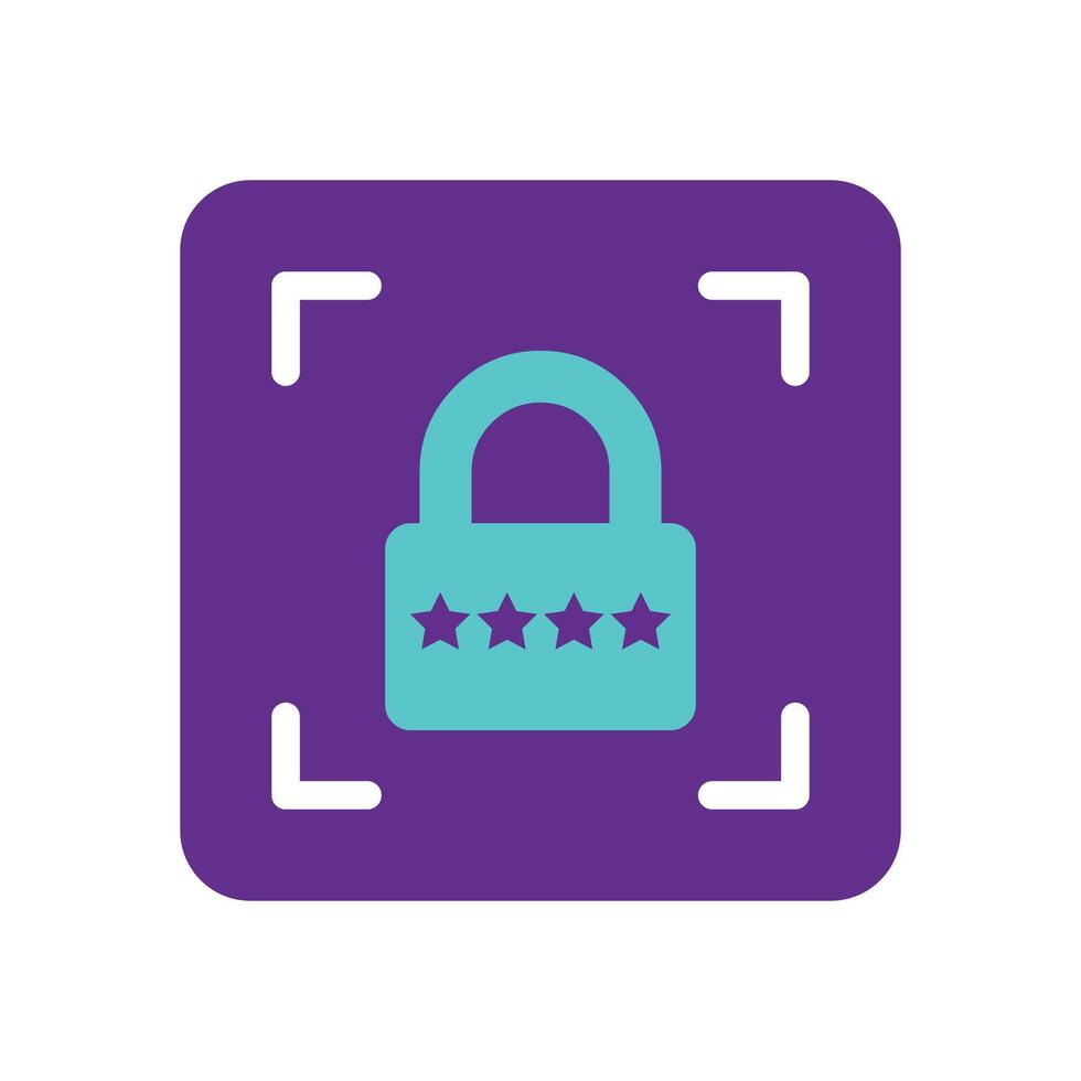 abstract biometric security gradient lock icon design vector