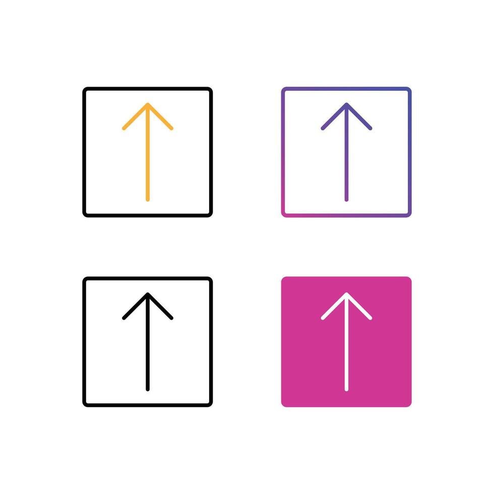 Up arrow line art icon set flat illustration design vector