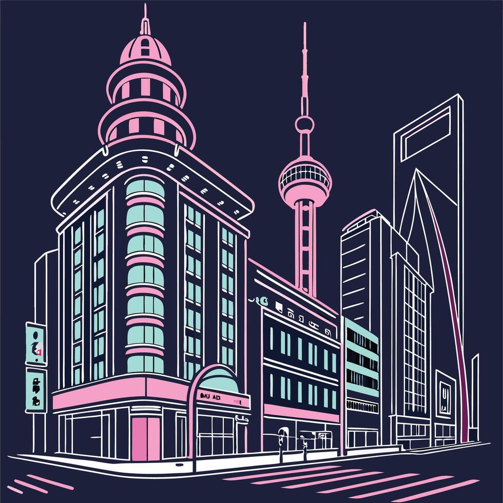 a sleek design of a futuristic city skyline vector