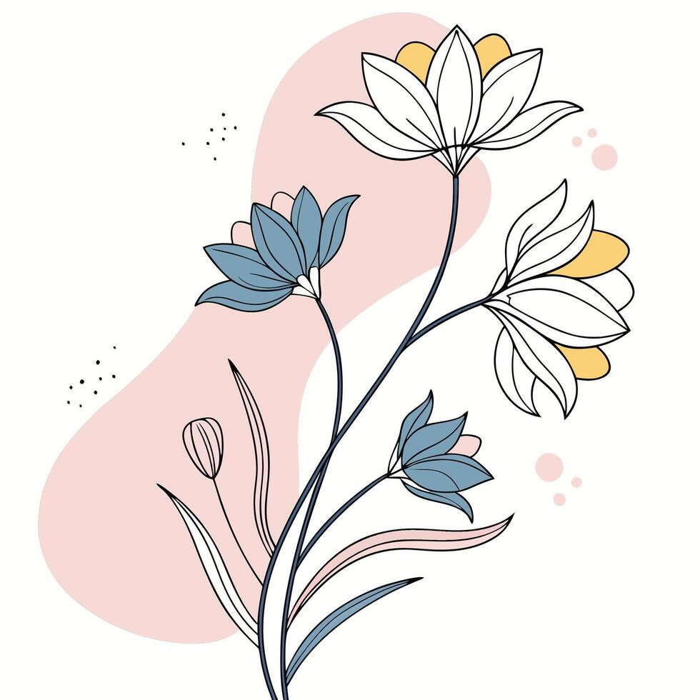 a clean minimalist design of a flower vector