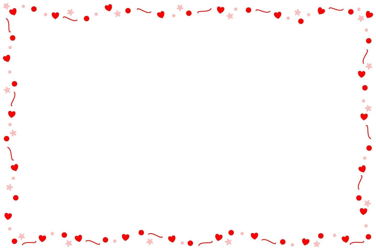 - Lovely mini red hearts border or frame. Valentine's Day. Copy space. Can be use for invitation, postcard, card, web. vector