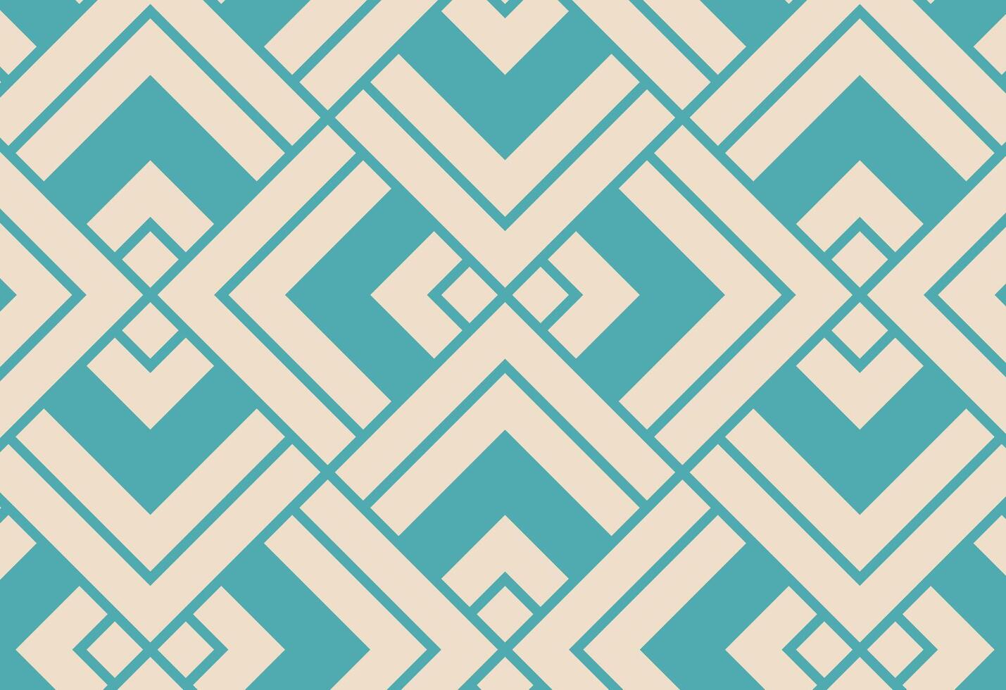 Abstract Modern Teal Square Pattern, A blue and beige geometric pattern vector
