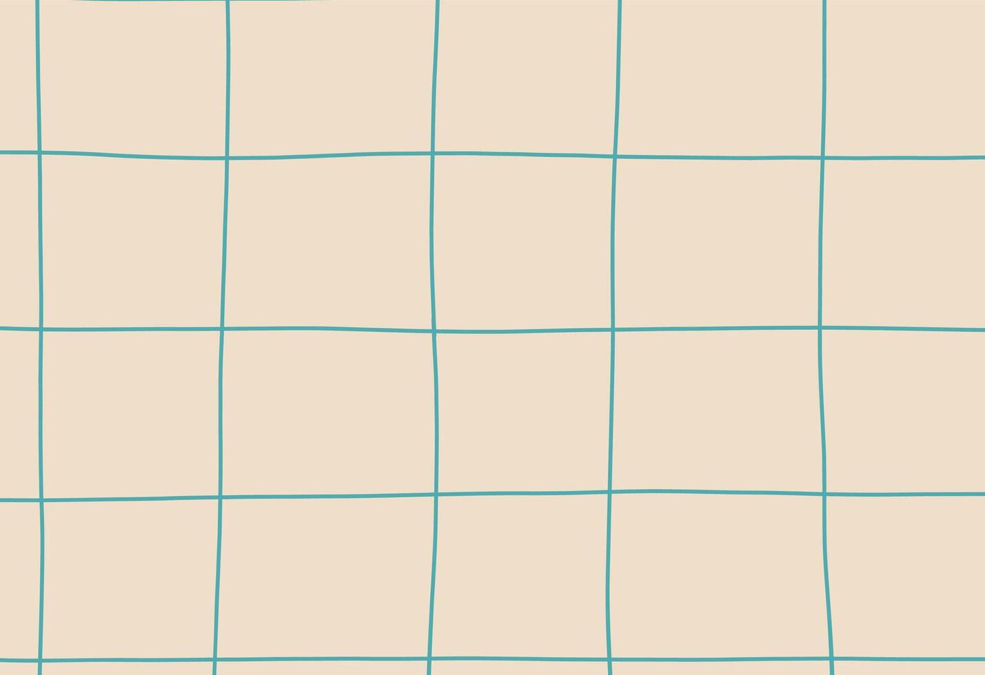 Artistic Teal Interwoven Pattern, A grid of squares on a beige background vector