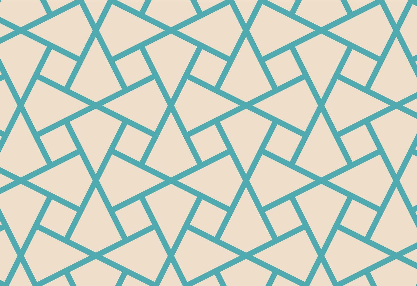 Contemporary Blue Green Geometric Texture, Elegant Interlocking Teal Lines, A geometric pattern with blue and beige colors vector