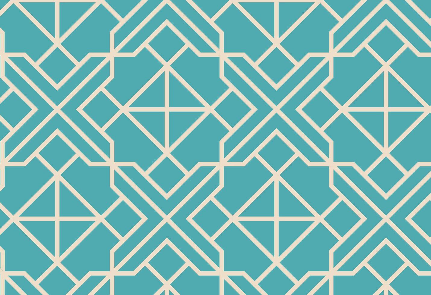 Modern Cyan Repeating Tile Design, A blue and beige geometric pattern vector