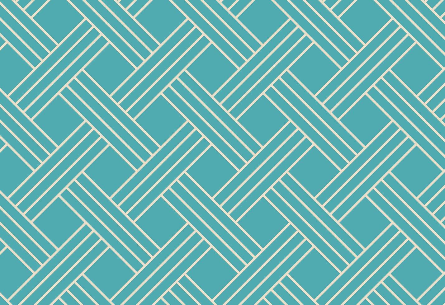 Elegant Teal and Cream Grid Artwork, A blue and white geometric pattern vector