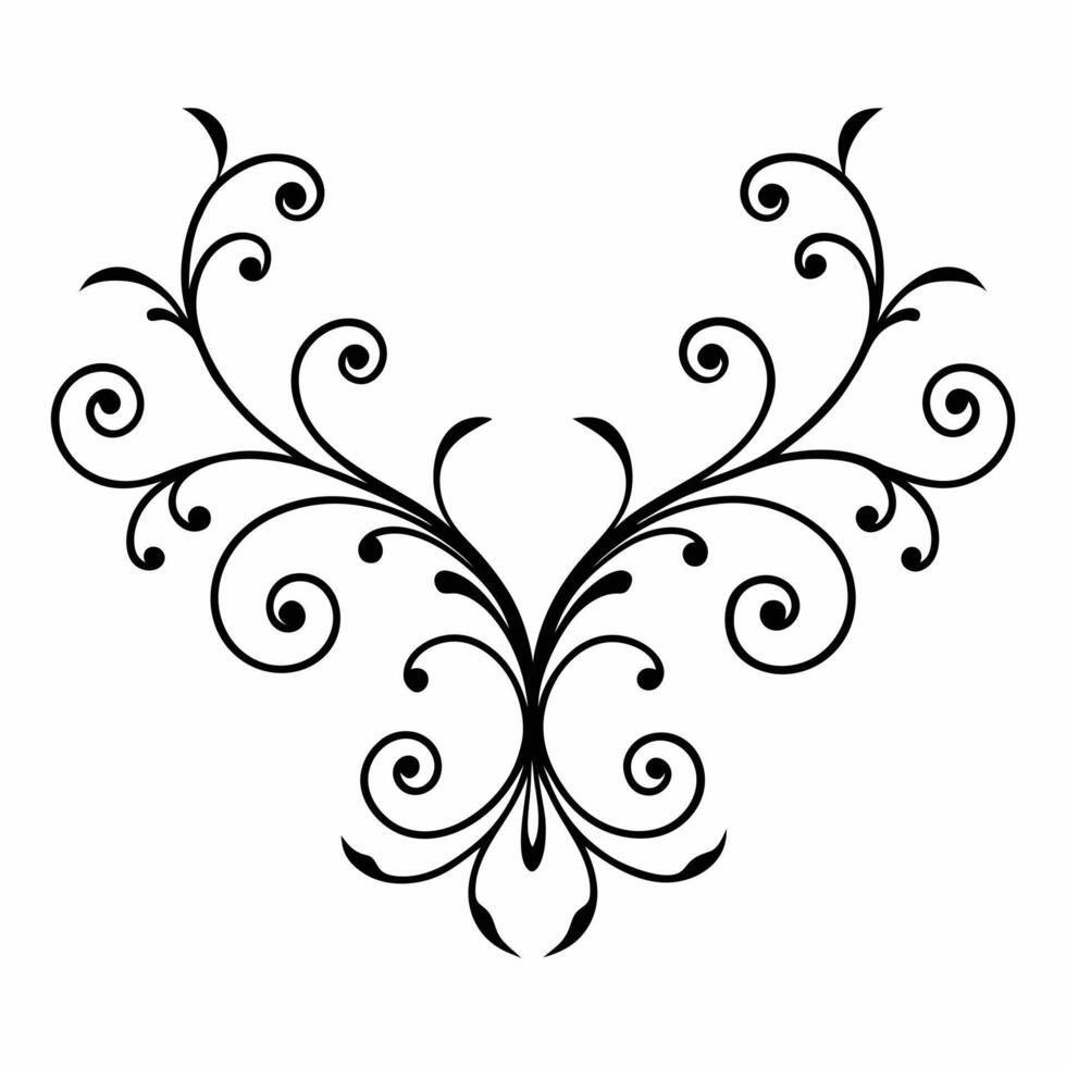Elegant Curved Vines and Swirled Line Art vector
