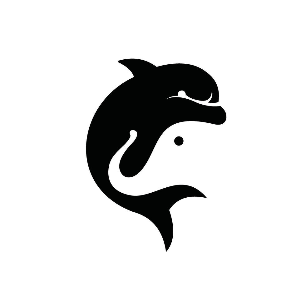 dolphin and elephant negative spaces abstract logo designs vector