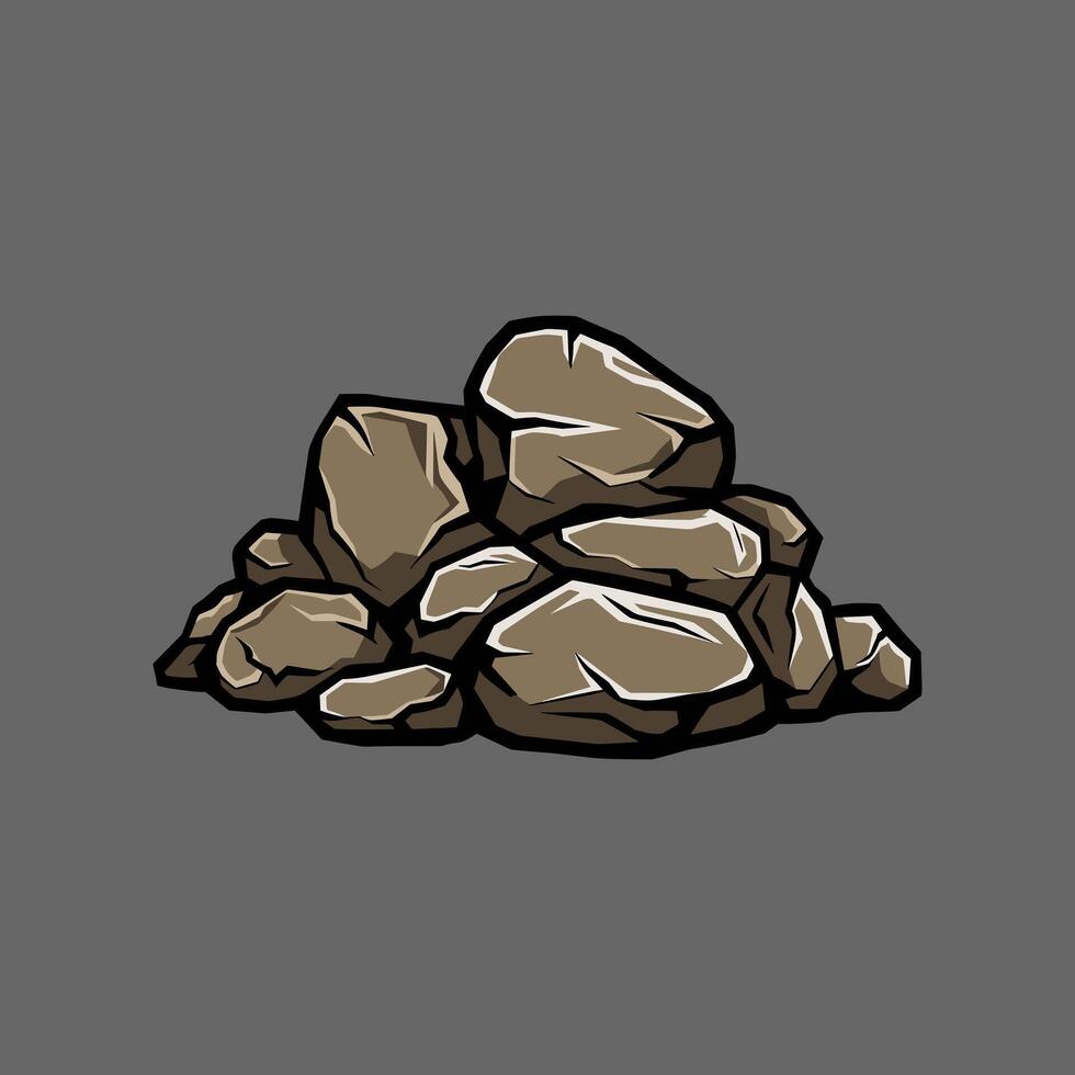 Stylized Pile of Rocks or Stones cartoon Illustration vector