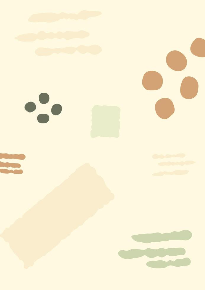 Trendy organic abstract shapes background muted colors vector