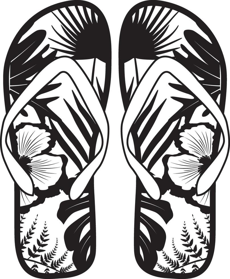 Flip Flops silhouette, Beach Flip Flops, Flip Flops Tropical vector