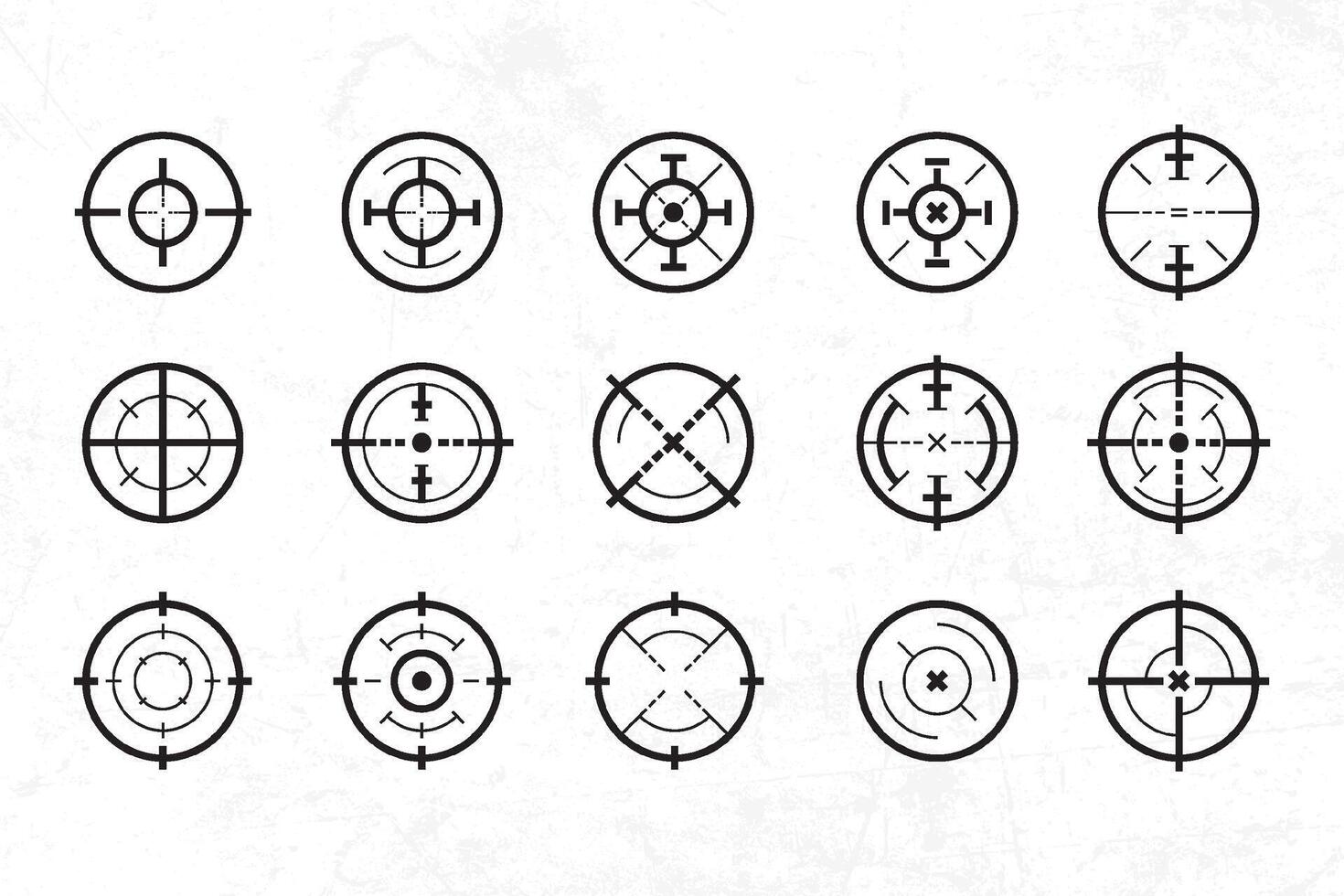 a set of different types of crosshairs target vector
