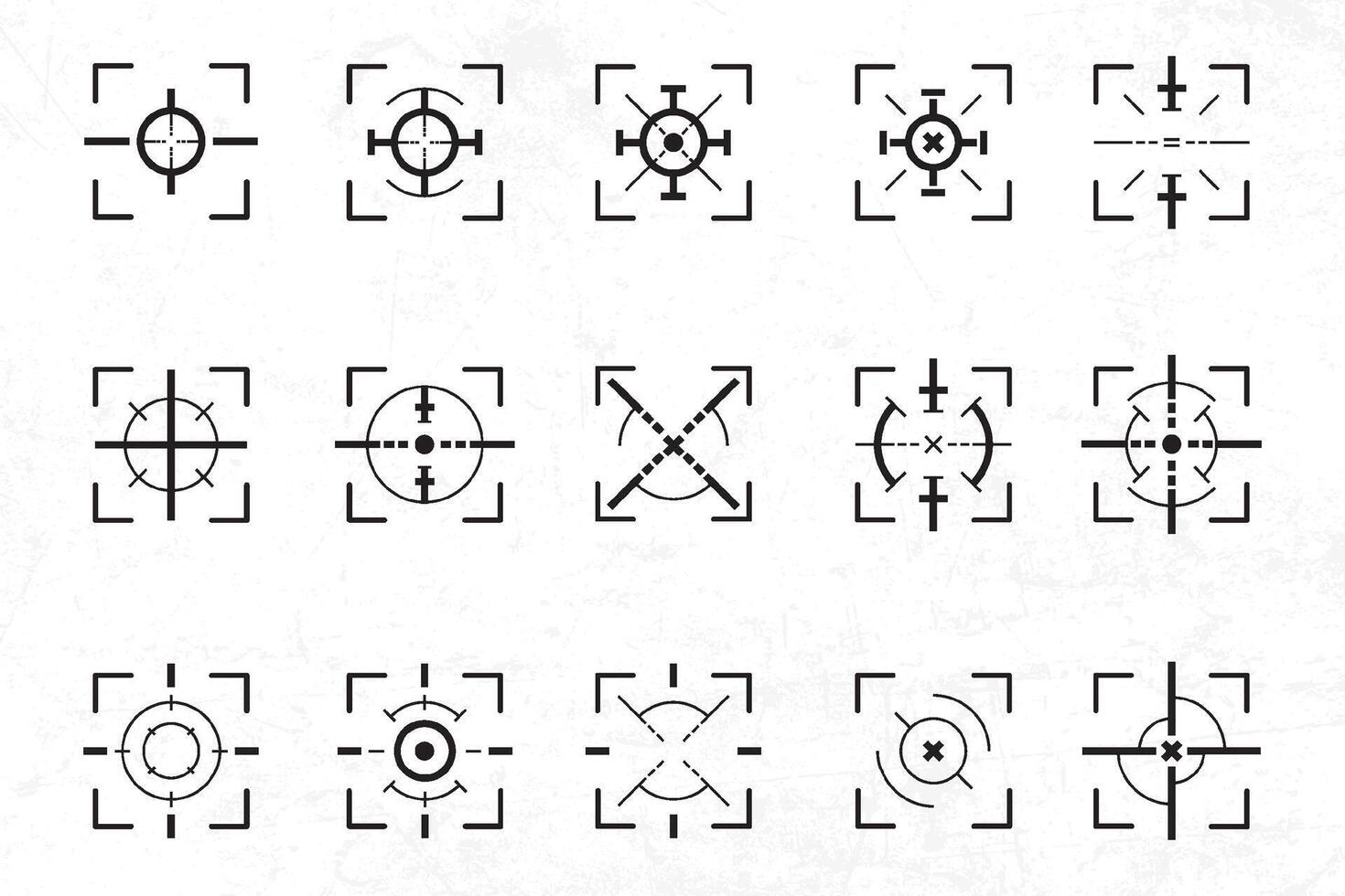 a set of different types of crosshairs illustartion vector