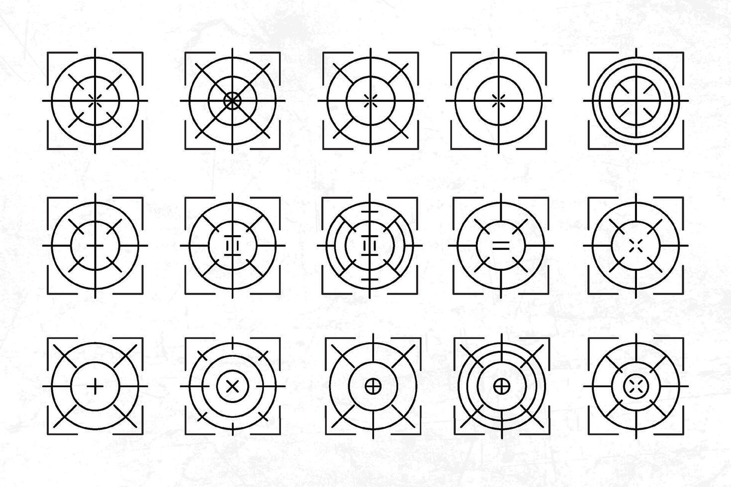 a set of different shapes in different sizes crossair target vector