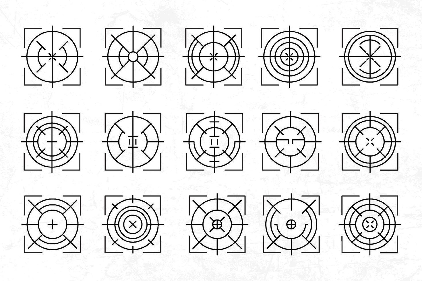 a set of different shapes in different sizes target vector