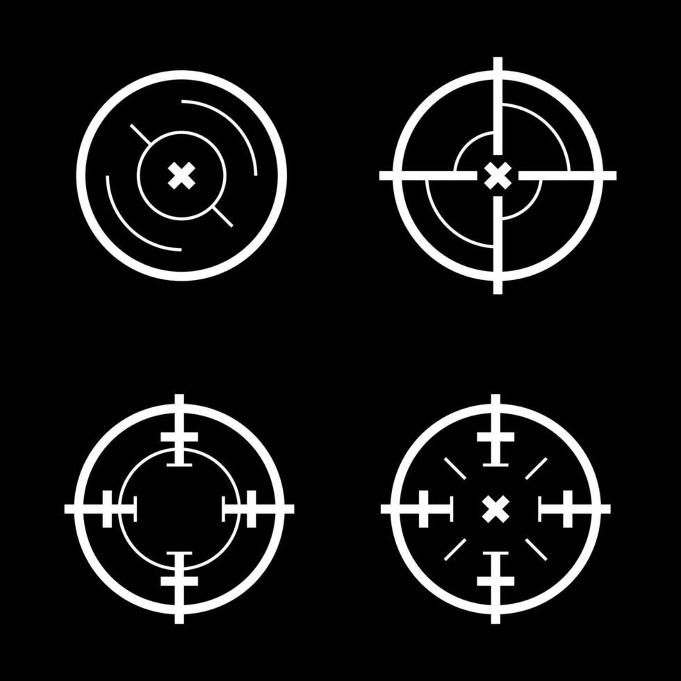 four crosshairs target on a black background vector