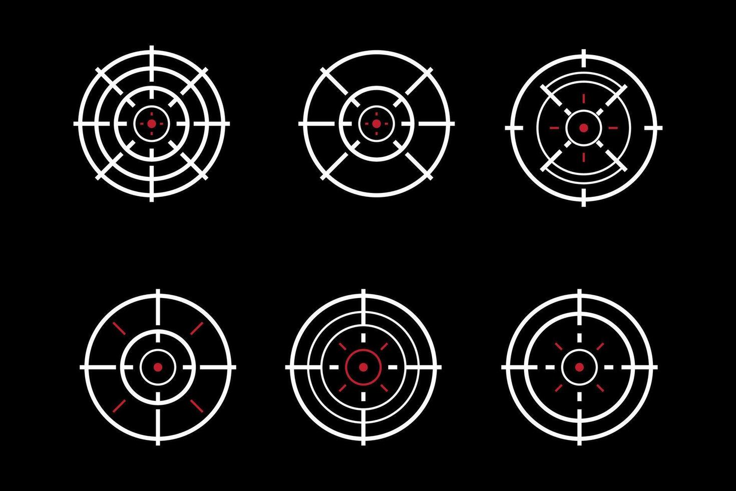 a set of four targets on a black background vector