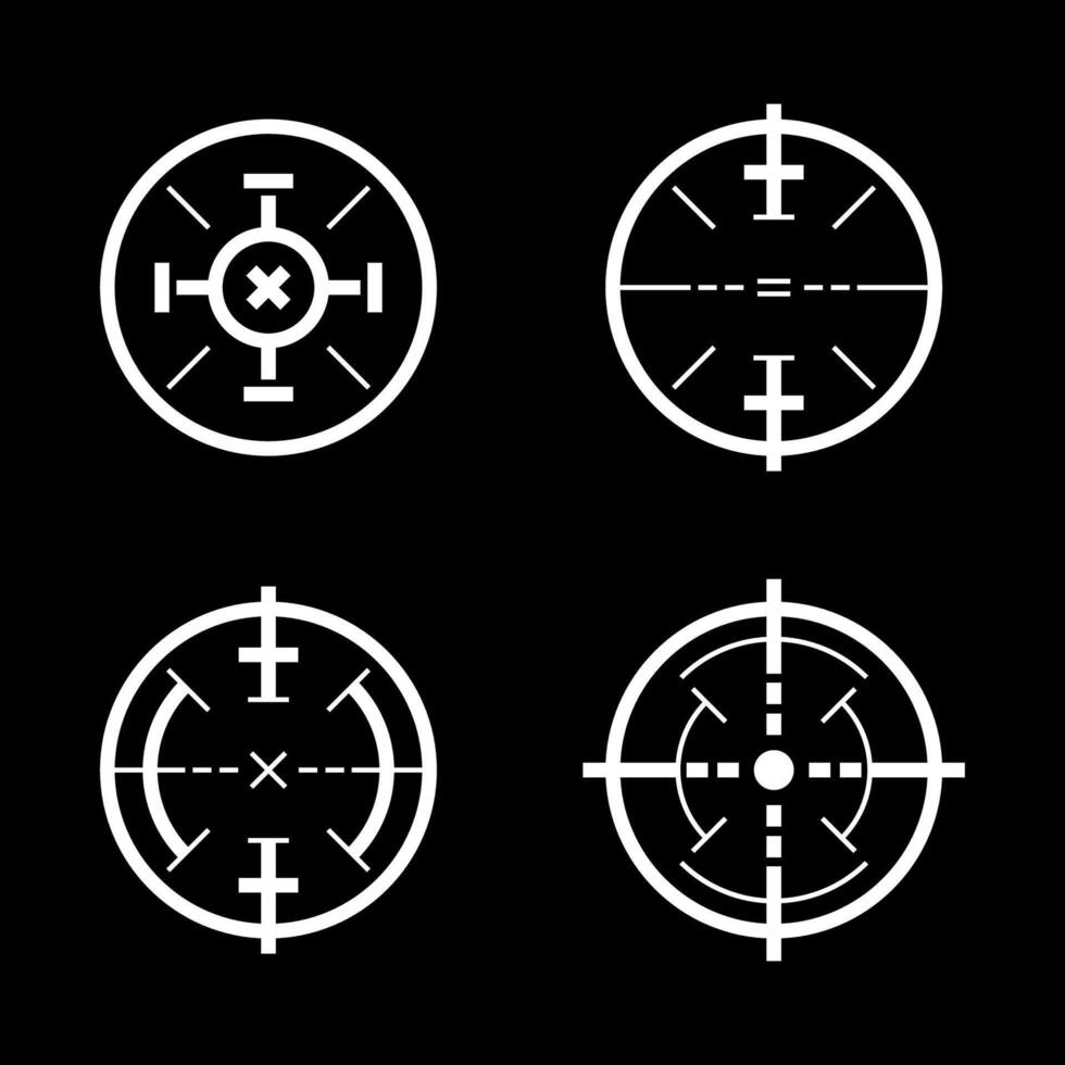 four crosshairs on a black background vector