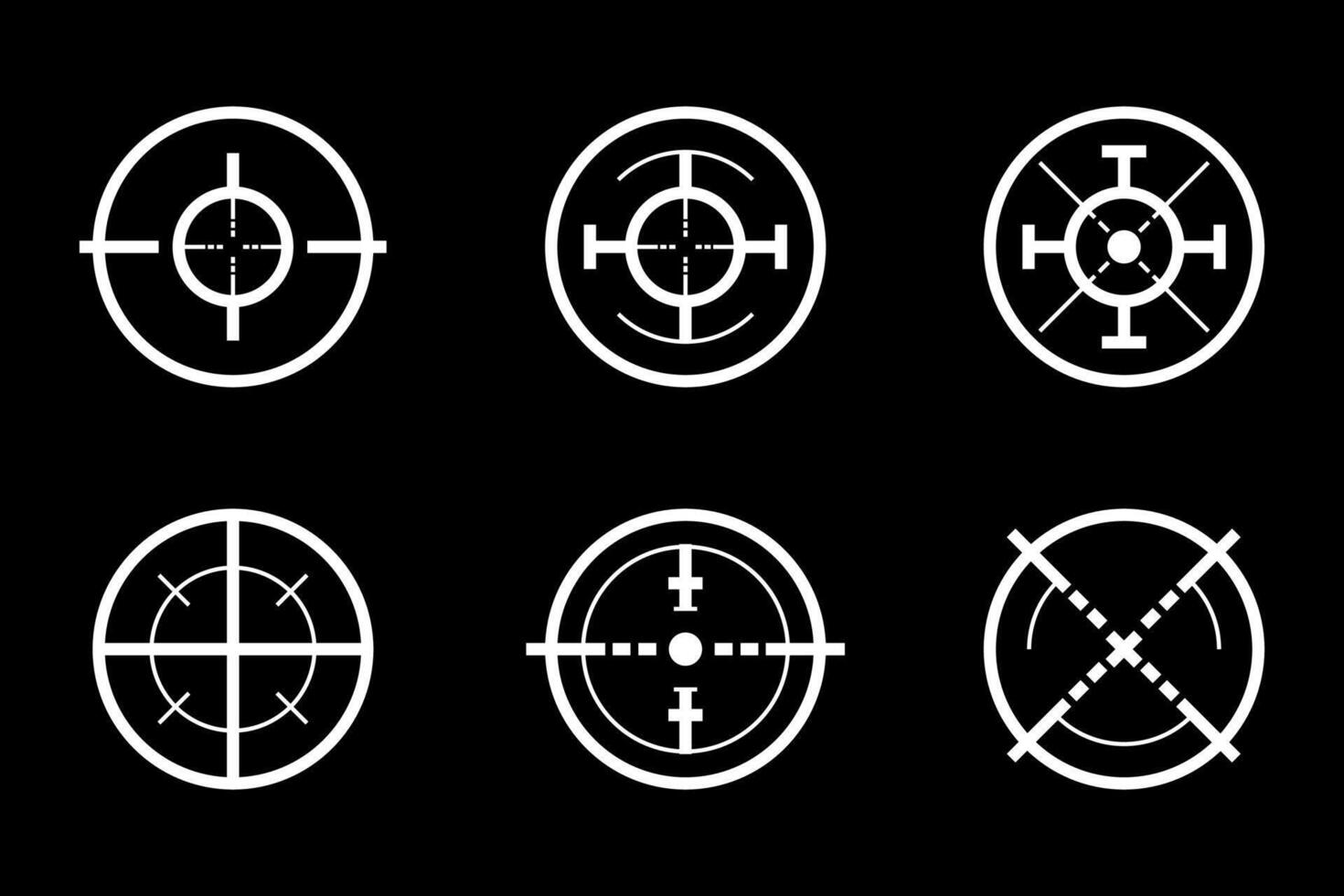 a set of crosshairs and crosshairs icons vector